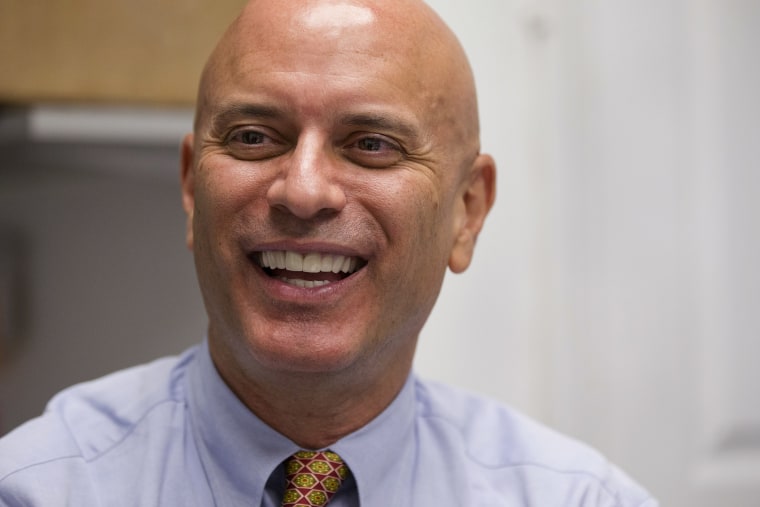 In this photo taken April 6, 2016, Tim Canova smiles as he speaks during an interview at his campaign headquarters in Hollywood, Fla. (Photo by Wilfredo Lee/AP)