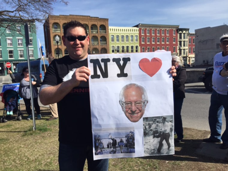 A Bernie Sanders supporter in Plattsburgh, N.Y.
