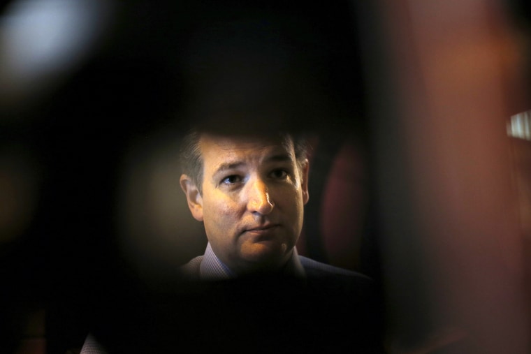 Republican U.S. presidential candidate Senator Ted Cruz talks to reporters after a campaign event in Williamsport, Penn., April 22, 2016. (Photo by Carlos Barria/Reuters)