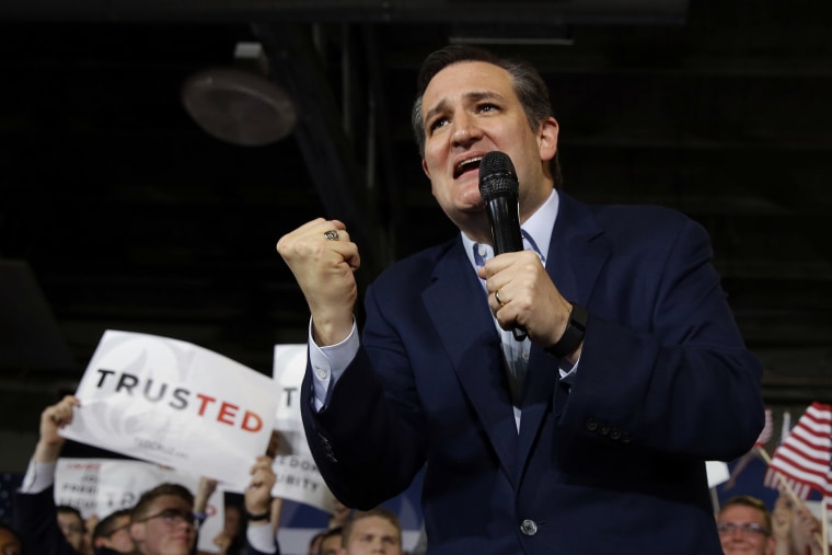 Republican presidential candidate Sen. Ted Cruz, R-Texas, speaks during a rally at the Hoosier Gym in Knightstown, Ind., April 26, 2016. (Photo by Michael Conroy/AP)