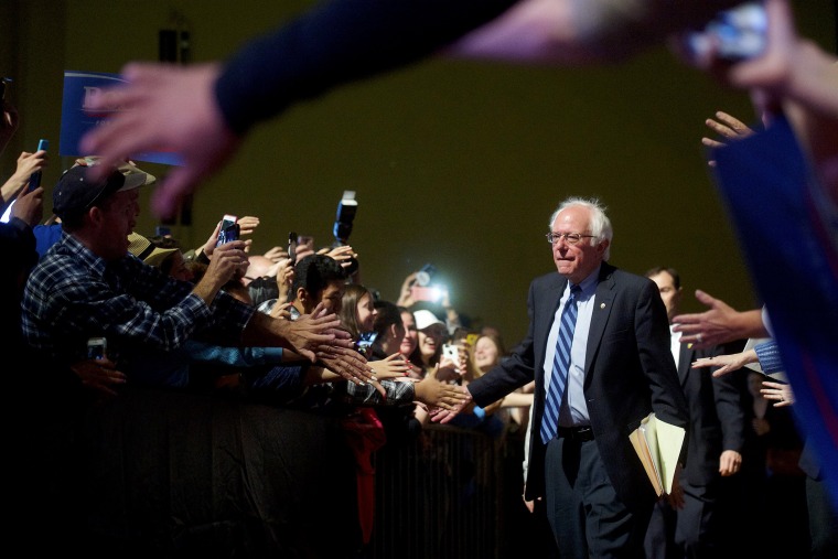 Democratic presidential candidate Bernie Sanders (D-VT) arrives for a campaign rally at Boardwalk Hall on May 9, 2016 in Atlantic City, N.J. (Photo by Mark Makela/Getty)