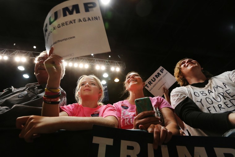 Donald Trump supporters listen to U.S. Republican presidential candidate Donald Trump speak at a campaign rally in Spokane, Wash., May 7, 2016. (Photo by Stringer/Reuters)