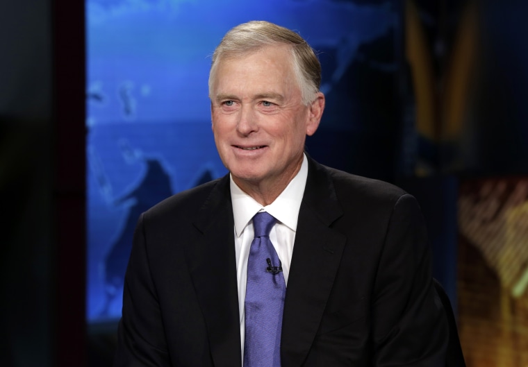 Former Vice President Dan Quayle is interviewed by Maria Bartiromo during her \"Opening Bell With Maria Bartiromo\" program on the Fox Business Network, in New York, Thursday, July 24, 2014.