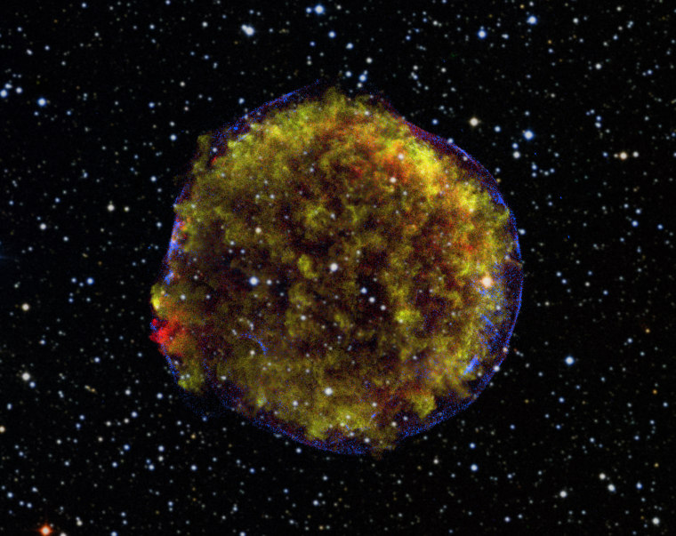 By combining observations from over 15 years with the Chandra X-ray Observatory and 30 years with the Very Large Array, scientists have been able to learn new things about Tycho's supernova remnant and the explosion that created it.