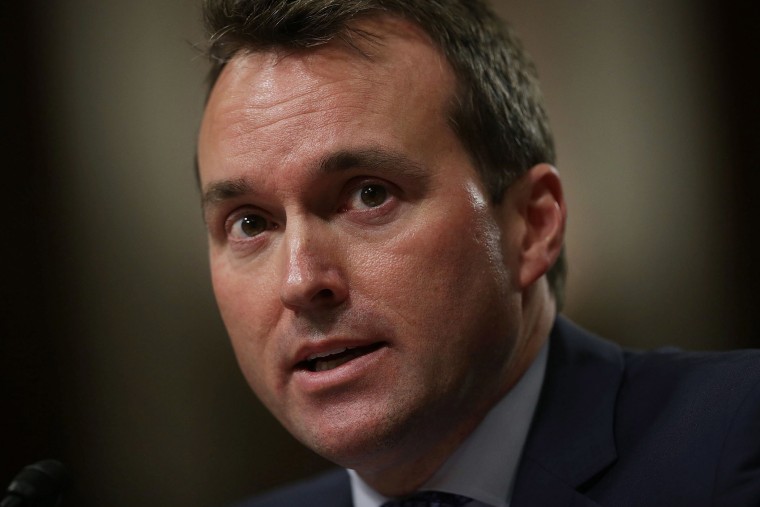Acting U.S. Secretary of the Army Eric Fanning testifies during his confirmation hearing January 21, 2016 on Capitol Hill in Washington, DC. If confirmed, Fanning will become the first openly gay Army Secretary. (Photo by Alex Wong/Getty)