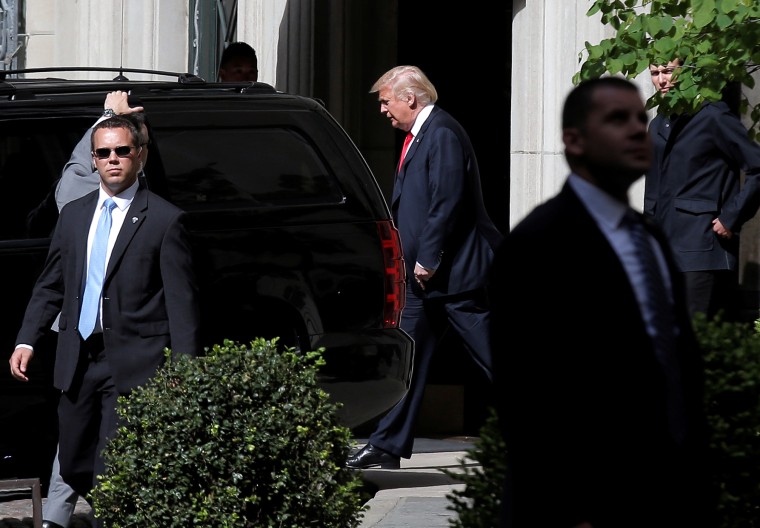 U.S. Republican presidential candidate Donald Trump exits following a meeting with former Secretary of State Henry Kissinger in New York City, May 18, 2016. (Photo by Brendan McDermid/Reuters)