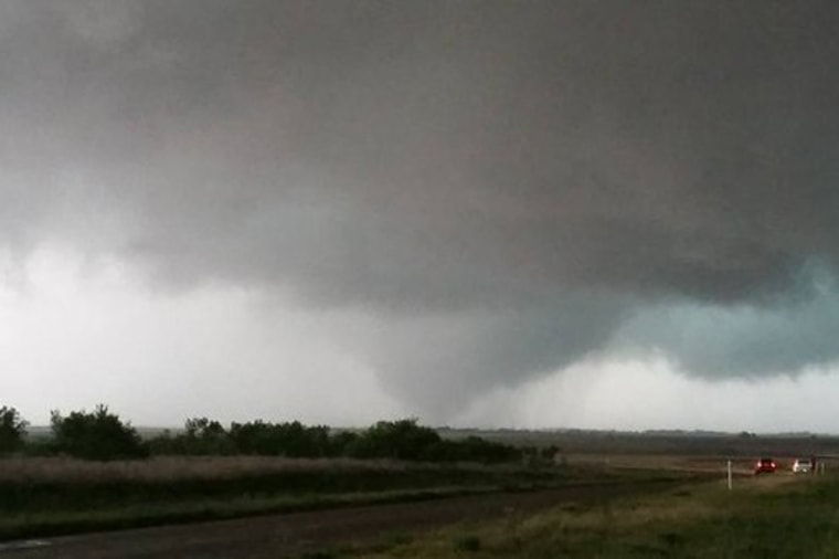 A tornado in Lakeview, Texas on May 22, 2016.