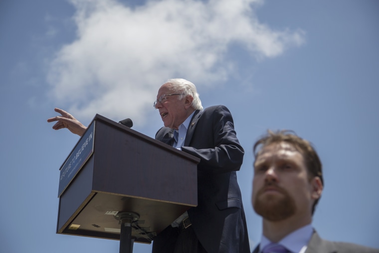 Democratic presidential candidate, Sen. Bernie Sanders (D-VT), speaks at a campaign rally at Ventura College on May 26, 2016 in Ventura, Calif. (Photo by David McNew/Getty)
