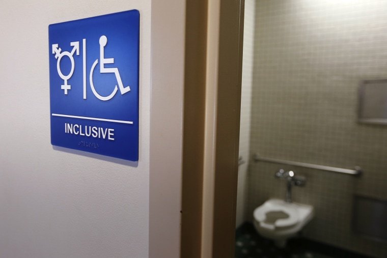 A gender-neutral bathroom is seen at the University of California, Irvine in Calif., Sept. 30, 2014. (Photo by Lucy Nicholson/Reuters)
