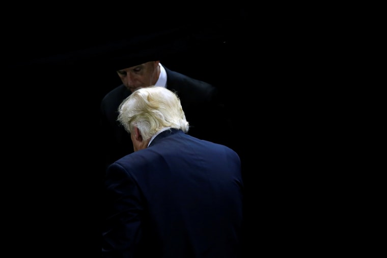 U.S. Republican presidential candidate Donald Trump exits after speaking at a campaign rally in San Jose, Calif., June 2, 2016. (Photo by Lucy Nicholson/Reuters)