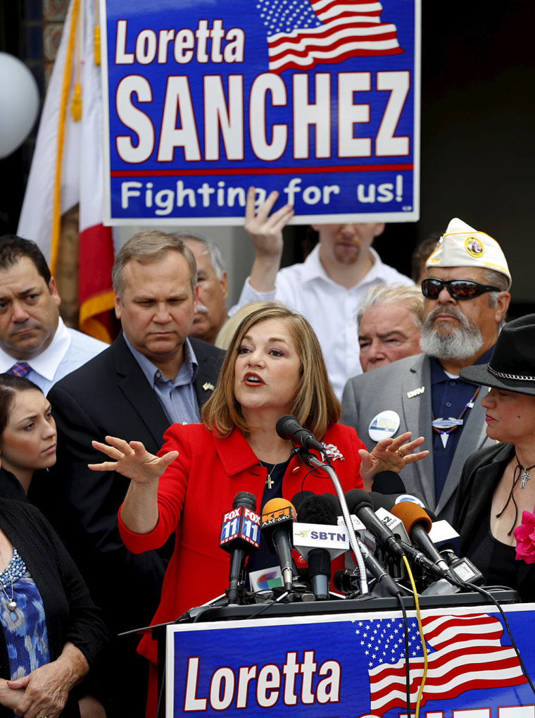 Rep. Loretta Sanchez (D-Garden Grove) announces she will run for the U.S. Senate seat of vacating California Senator Barbara Boxer during an event in Santa Ana, Calif., May 14, 2015. (Photo by Mike Blake/Reuters)