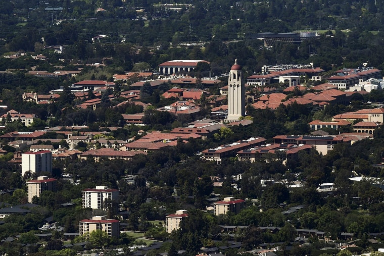 Stanford University's campus is seen in an aerial photo in Calif., April 6, 2016. (Photo by Noah Berger/AP)