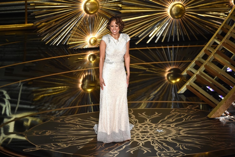 Actress Stacey Dash speaks onstage during the 88th Annual Academy Awards at the Dolby Theatre on Feb. 28, 2016 in Hollywood, Calif. (Photo by Kevin Winter/Getty)