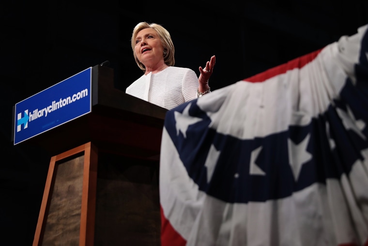 Democratic presidential candidate former Secretary of State Hillary Clinton speaks during a primary night event on June 7, 2016 in Brooklyn, New York. (Photo by Justin Sullivan/Getty)