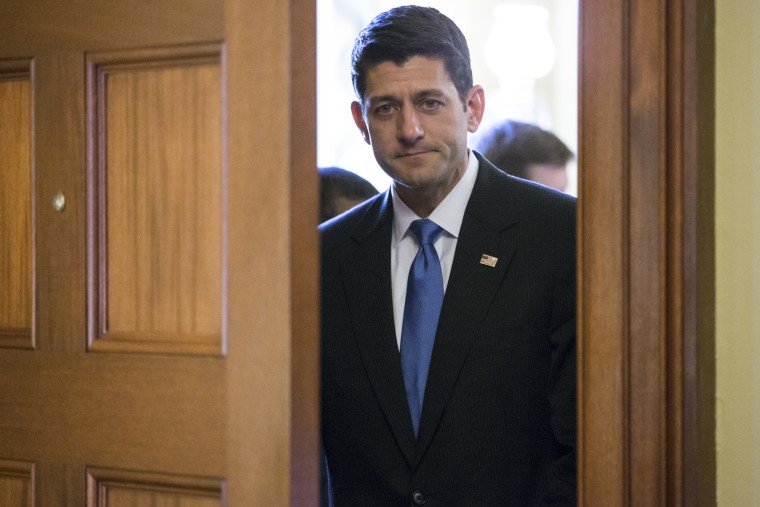 House Speaker Paul Ryan arrives at his office on Capitol Hill on June 8, 2016. (Photo by J. Scott Applewhite/AP)
