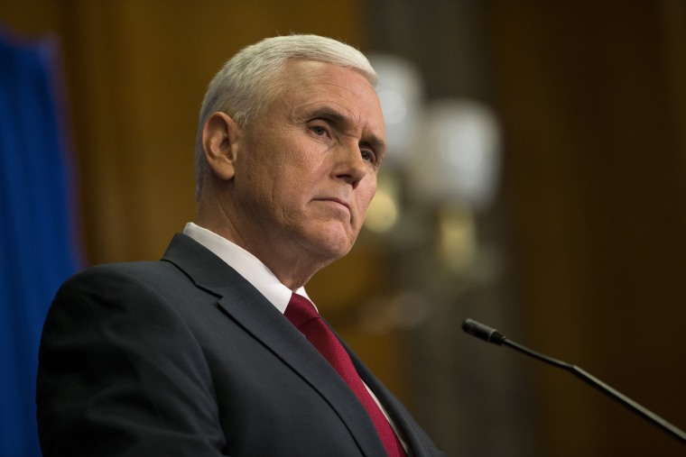 Indiana Gov. Mike Pence speaks during a press conference March 31, 2015 at the Indiana State Library in Indianapolis, Indiana. (Photo by Aaron P. Bernstein/Getty)