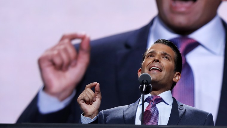 Donald Trump, Jr., son of Republican Presidential Candidate Donald Trump, speaks during the second day session of the Republican National Convention in Cleveland, July 19, 2016. (Photo by Carolyn Kaster/AP)