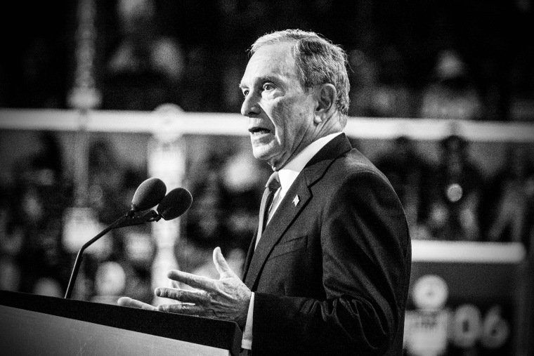 Former New York Mayor Michael Bloomberg speaks on the third night of the Democratic National Convention, July 27, 2016 in Philadelphia, Pa.