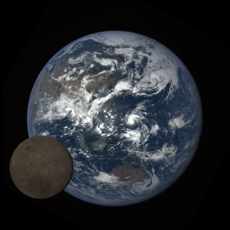 On July 5th, 2016, the moon again passed between DSCOVR and the Earth. EPIC snapped these images over a period of about 4 hours.