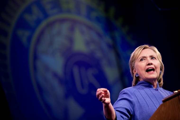 Democratic presidential candidate Hillary Clinton speaks at the American Legion's 98th Annual Convention at the Duke Energy Convention Center in Cincinnati, Ohio on Aug. 31, 2016. (Photo by Andrew Harnik/AP)