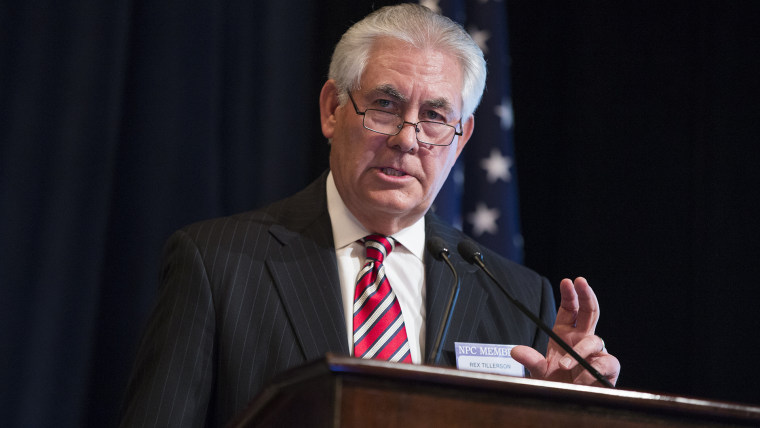 ExxonMobil CEO Rex Tillerson delivers remarks on the release of a report by the National Petroleum Council on oil drilling in the Arctic, on March 27, 2015, in Washington, D.C. (Photo by Evan Vucci/AP)