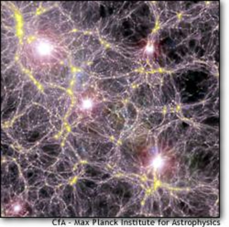 A new simulation of the early universe shows small protogalaxies clustered together into vast filamentary structures. Within these glowing galactic building blocks, supernovae exploded like firecrackers as the first, "greatest generation" of stars rapidly used up their fuel and died.
