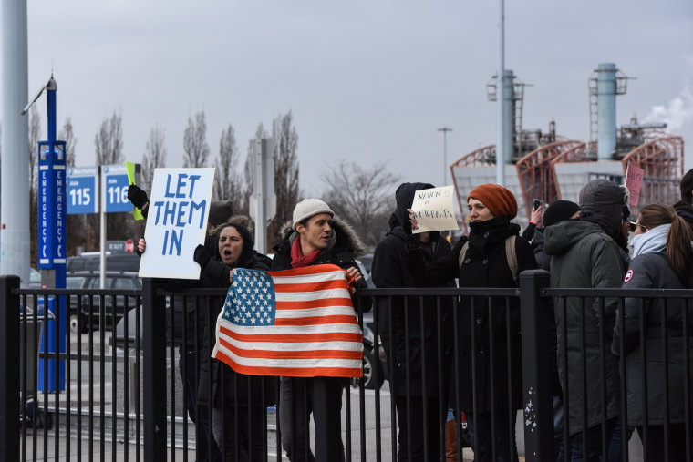 Image: Protestors Rally At JFK Airport Against Muslim Immigration Ban