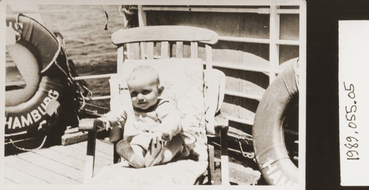 Ruth Mandel, director of the Eagleton Institute of Politics at Rutgers University, aboard the MS St. Louis as an infant with over 900 other Jewish refugees fleeing Nazi Germany in 1939.