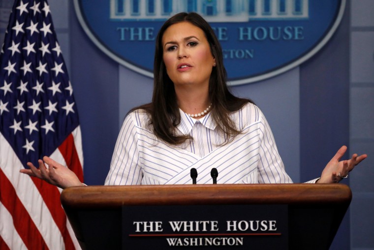 White House Press Secretary Sarah Huckabee Sanders holds the daily briefing at the White House, September 12, 2017.