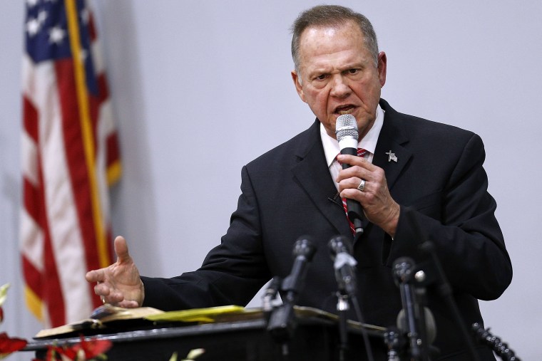Image: Embattled GOP Senate Candidate Judge Roy Moore Attends Church Revival Service At Baptist Church In Jackson, Alabama