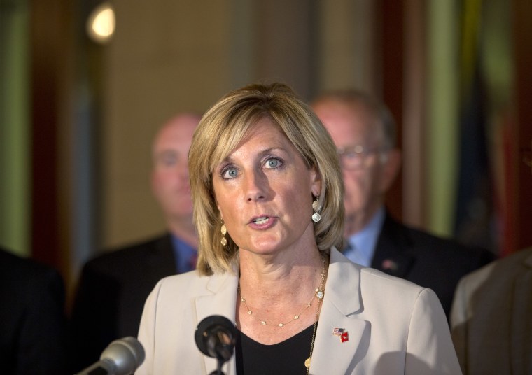 Claudia Tenney, R-New Hartford, speaks during a news conference in Albany, NY on Wednesday, June 10, 2015.