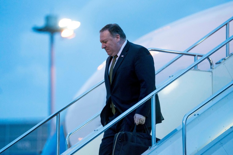 Image: U.S. Secretary of State Mike Pompeo arrives at Haneda Airport, in Tokyo
