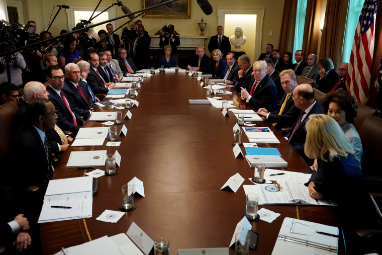 Image: U.S. President Trump holds a cabinet meeting at the White House in Washington