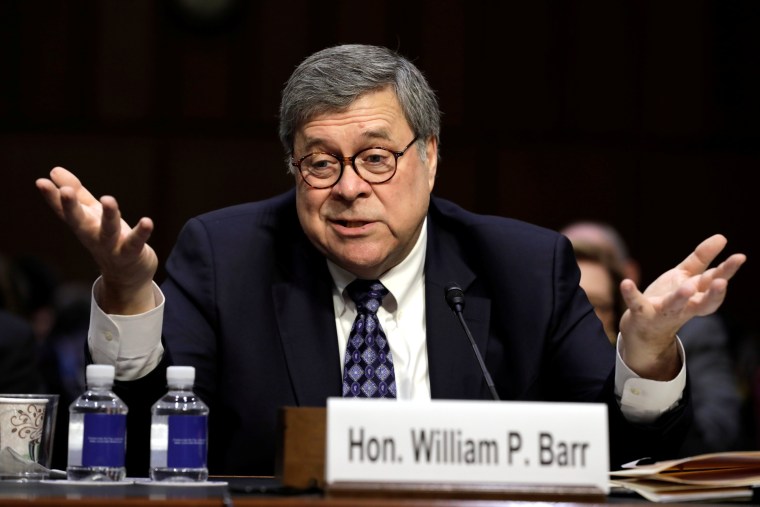 William Barr testifies at a Senate Judiciary Committee hearing on his nomination to be attorney general of the United States on Capitol Hill in Washington, U.S., January 15, 2019.