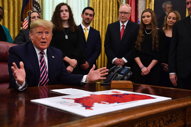 US President Donald Trump gestures as he speaks during the Announcement of the Guidance on Constitutional Prayer in Public Schools, at the White House in Washington, DC, on January 16, 2020.