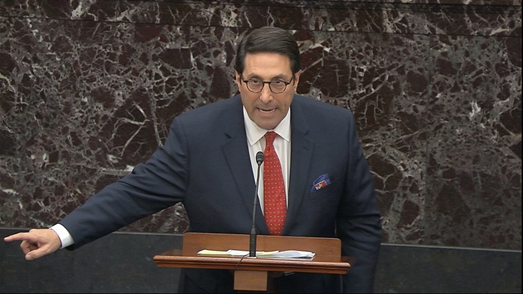 In this image from video, personal attorney to President Donald Trump, Jay Sekulow, argues against a amendment proposed by Senate Minority Leader Chuck Schumer, D-N.Y., to subpoena John Bolton during the impeachment trial against President Donald Trump in