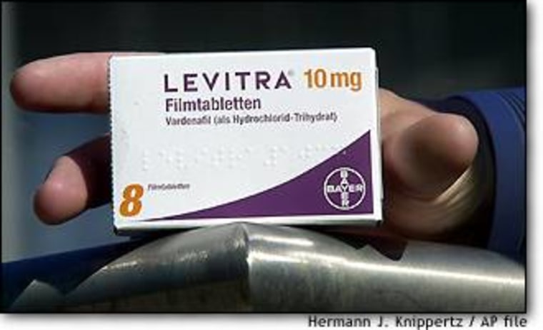 The drug Levitra, shown here, is one of several new pharmaceutical options for men struggling with impotency.