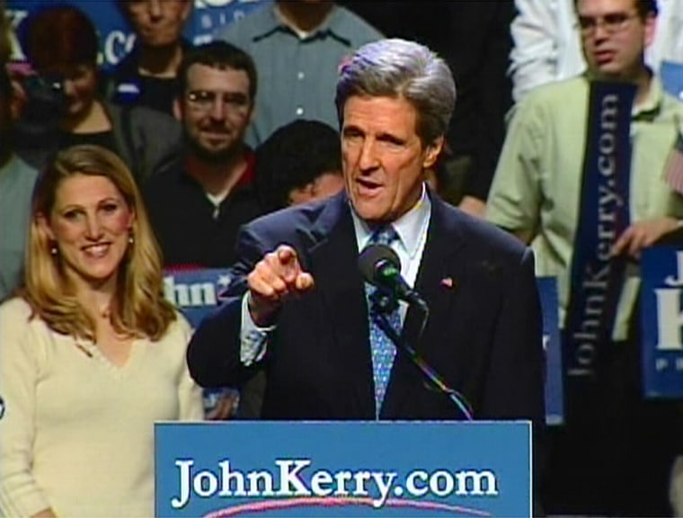 Sen. John Kerry, addressing supporters in Washington, promised that “we can and we will win this election.”