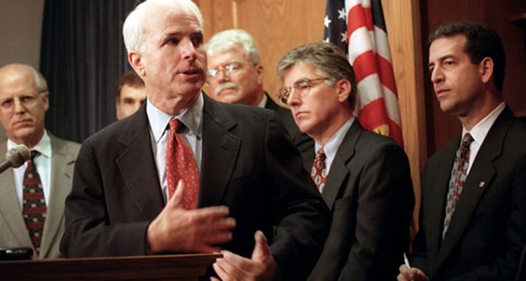 Image: John McCain, 1997, campaign finance reform legislation