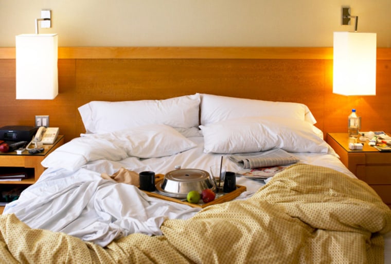 Image: A disheveled hotel room