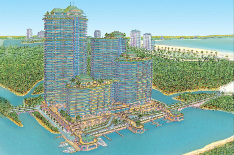 An artist's rendering from a Paradise Properties brochure envisions the completed Breezes condominium project.