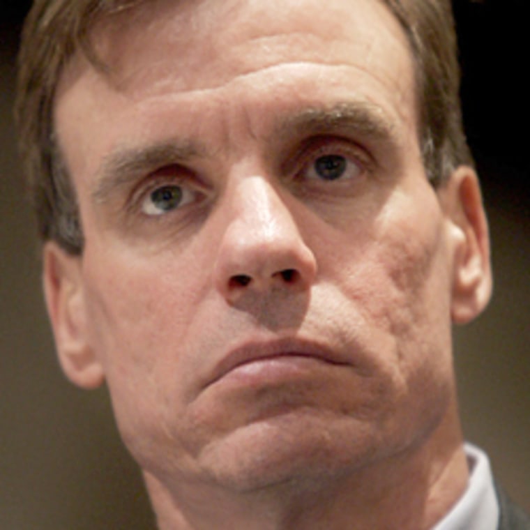 Gov. Mark Warner, D-Va., listens to a panel about high school reform on Sunday, Feb. 27, 2005 in Washington.  Governors from around the country are in Washington for the National Education Summit on High Schools, and the National Governors Association Winter Meetings.  (AP Photo/Evan Vucci)