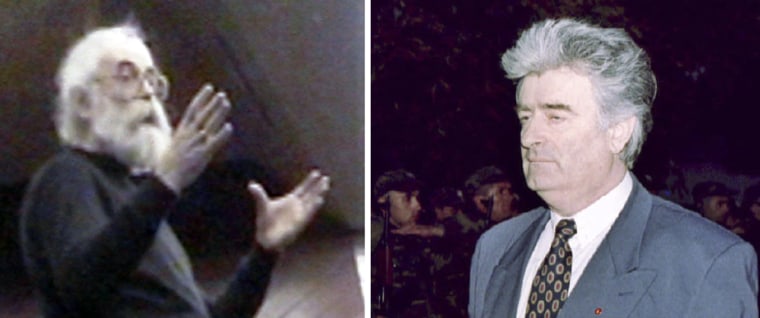 Image: A combination photo shows Bosnian Serb wartime leader and indicted war crimes suspect Radovan Karadzic