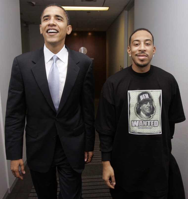 Image: Barack Obama and rapper Ludacris