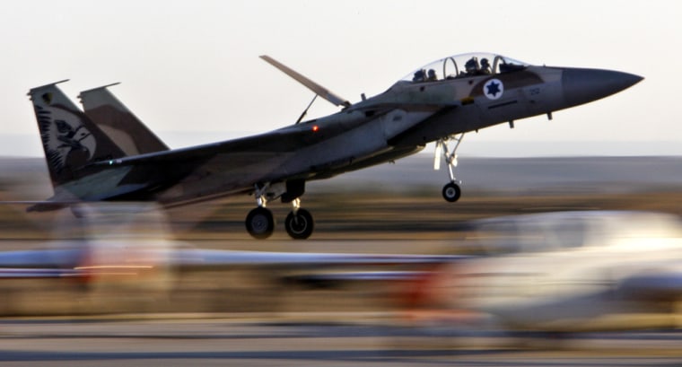 Image:  An Israeli Air Force fighter plane lands