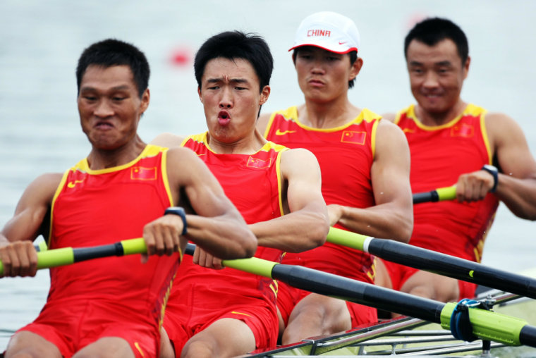 Image: China competes in the Men's Four Repechage 1