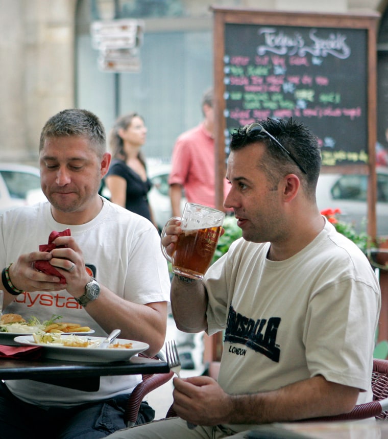 Image: British tourists in Prague