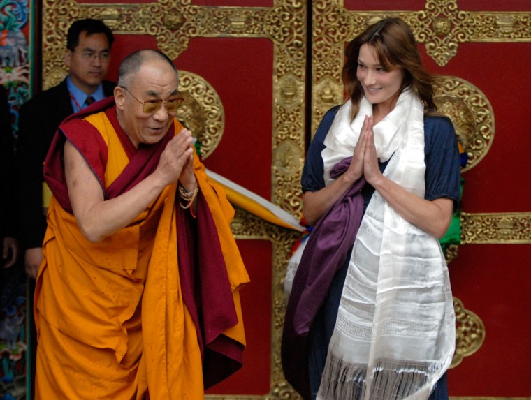 Image: Dalai Lama and Carla Bruni-Sarkozy