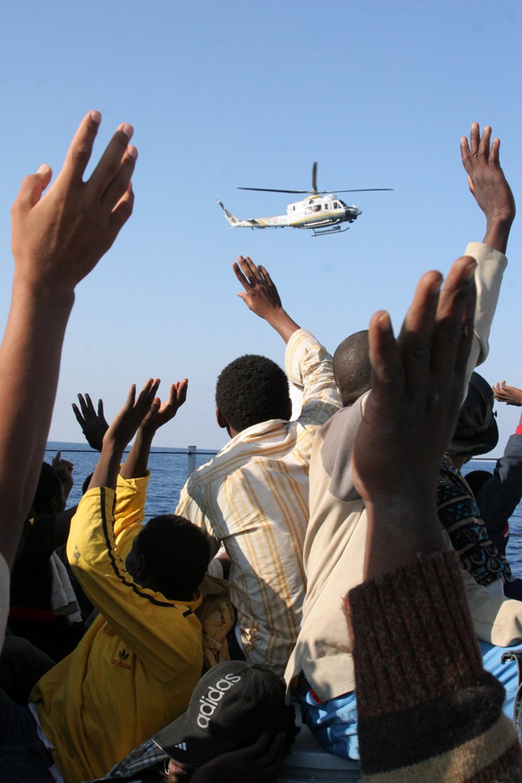 Image: Rescued illegal African immigrants