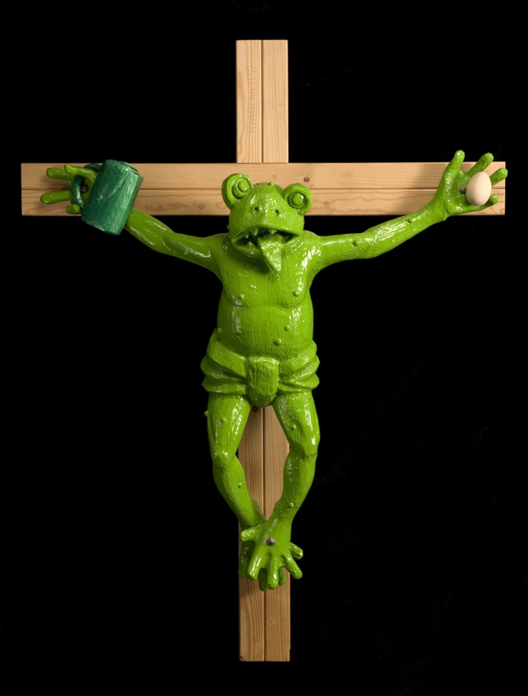Image: Crucified frog artwork